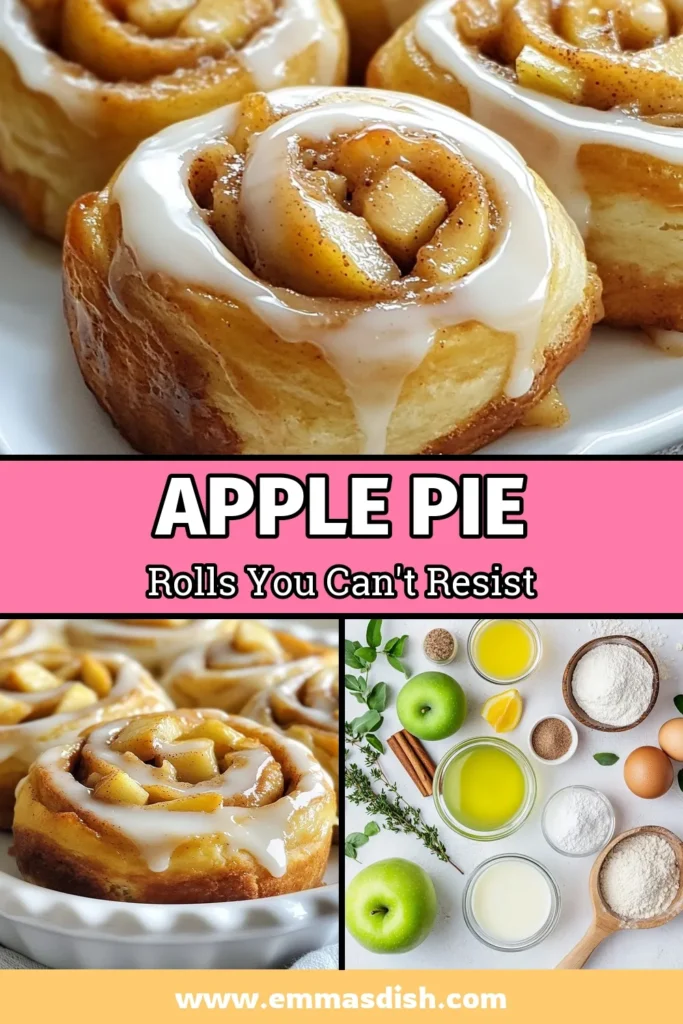 Indulge in the delightful taste of Apple Pie Cinnamon Rolls! This easy cinnamon roll recipe combines soft, homemade apple rolls with a sweet apple and cinnamon filling, topped with a luscious glaze. Perfect for a cozy dessert, these glazed cinnamon rolls will impress your family and friends. Try this easy apple dessert today and savor the warm flavors. Save this recipe for a delicious treat! #ApplePieCinnamonRolls #CinnamonRollRecipe #EasyAppleDessert #HomemadeAppleRolls