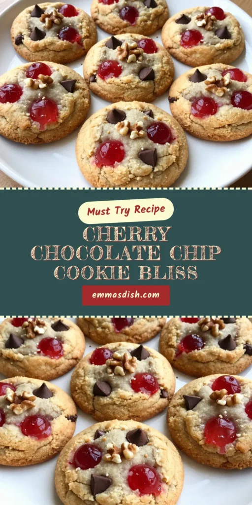 Indulge in these delightful Maraschino Cherry Chocolate Chip Cookies! This easy maraschino cherry cookies recipe blends sweet maraschino cherries with rich chocolate chips for a unique twist on classic chocolate chip cookie variations. Perfect for any occasion, these homemade cherry cookies are sure to impress. Don't forget to save this recipe for the best cherry chocolate chip cookies experience! #MaraschinoCherryCookies #CherryChocolateChipCookies #EasyCookies #HomemadeCookies