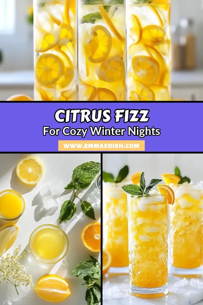 Looking for a delightful way to brighten your winter gatherings? Try this Elderflower cocktail recipe! Perfect for easy party drinks, the Winter refreshing drinks combine elderflower syrup, citrus notes, and bubbly sparkling water. Enjoy a sparkling elderflower beverage that doubles as a Citrus fizz mocktail for a non-alcoholic treat. Discover this quick recipe and impress your guests. Save now for your next celebration! #ElderflowerCocktail #WinterDrinks #MocktailRecipe #EasyPartyDrinks