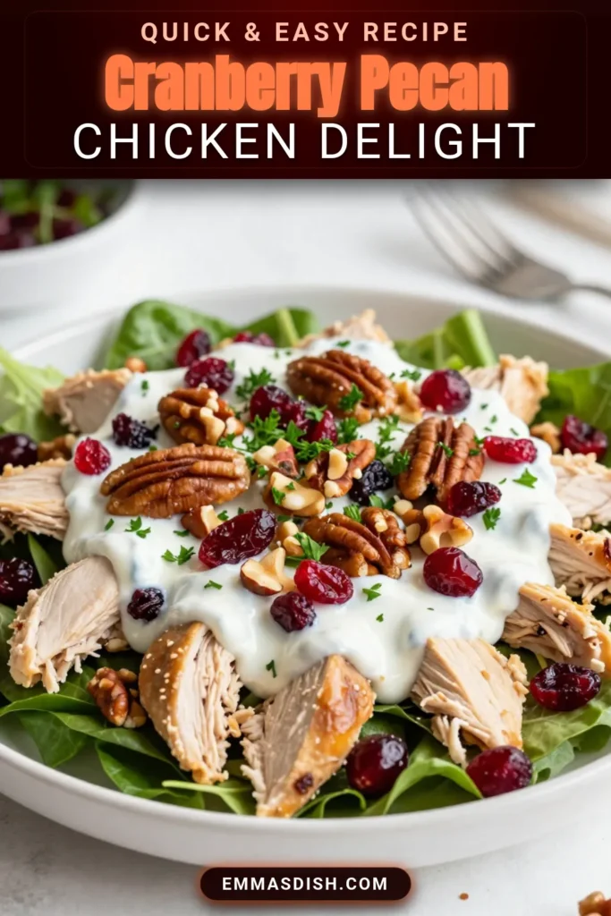 Discover the perfect summer meal with this delicious Cranberry Pecan Chicken Salad! This healthy chicken salad recipe combines tender chicken, sweet cranberries, and crunchy pecans, all tossed in a creamy Greek yogurt dressing. Enjoy an easy chicken salad with cranberries that's ideal for lunch or dinner. Impress your guests with this refreshing dish, perfect for any occasion! Try it today! #CranberryPecanChickenSalad #HealthyRecipes #SummerSalads #EasyChickenSalad