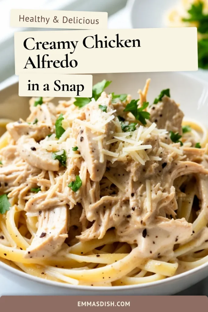 Indulge in this creamy chicken alfredo made effortlessly in your slow cooker. This slow cooker alfredo recipe combines tender shredded chicken with a rich, velvety sauce and fettuccine pasta for a comforting meal. Perfect for busy nights, this easy slow cooker recipe will become a family favorite. Try this delicious chicken pasta recipe today and savor the flavors! Save for later and enjoy a hassle-free dinner. #CreamyChickenAlfredo #SlowCookerRecipes #ChickenPasta #EasyDinnerIdeas