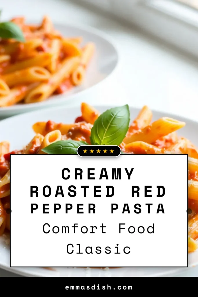 Indulge in the savory goodness of Roasted Red Pepper Pasta&mdash;a delightfully creamy addition to your collection of Italian pasta dishes! This easy pasta dinner recipe combines roasted red bell pepper sauce with al dente pasta, garlic, and Parmesan for a satisfying meal. Perfect for busy weeknights or impressing guests! Try this recipe today and elevate your dinner game. Save it for later! #RoastedRedPepperPasta #CreamyPastaRecipes #ItalianPastaDishes #EasyPastaDinnerRecipes