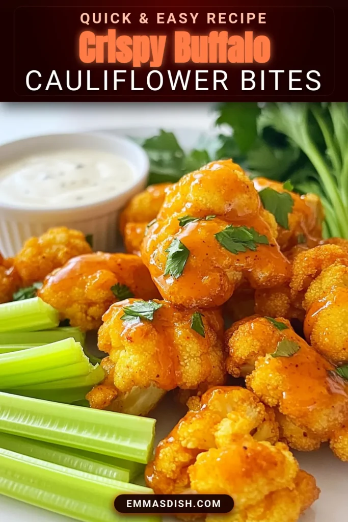 Looking for a delicious twist on your favorite game day snack? Try these Buffalo Cauliflower Bites, the perfect alternative to healthy buffalo wings! These vegetarian appetizers are made from spicy roasted cauliflower, making them the ideal cauliflower snacks for any gathering. Quick and easy to prepare, they're sure to be a hit! Save this recipe today and indulge in guilt-free pleasure! #BuffaloCauliflowerBites #HealthyBuffaloWings #VegetarianAppetizers #SpicyRoastedCauliflower