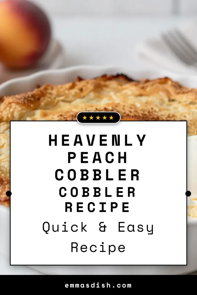 Indulge in this easy peach dessert with our Peach Cobbler Dump Cake, also known as Peachy Dream Cobbler! This delightful peach cobbler recipe features fresh peaches and comes together in just an hour, making it perfect for any occasion. Serve warm with ice cream for a truly comforting experience. Save this recipe and dive into a delicious slice of peach perfection today! #PeachCobbler #EasyPeachDessert #FreshPeachDessert #CobblerWithIceCream