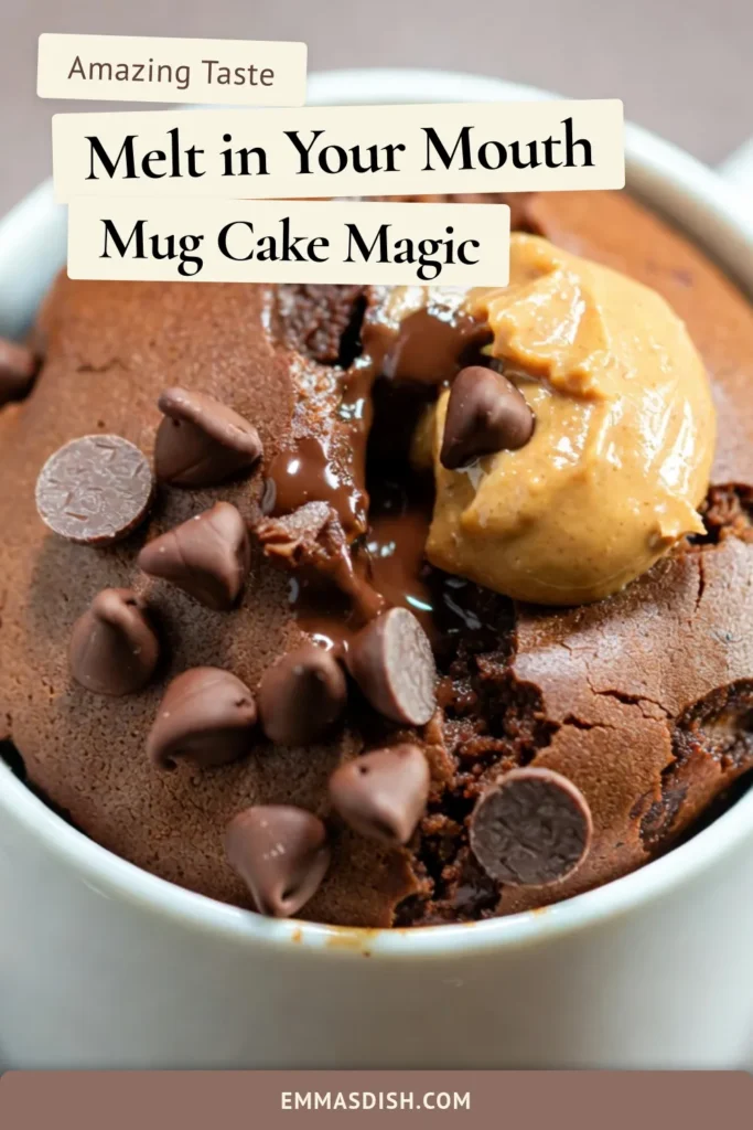 Satisfy your sweet tooth in minutes with this irresistible chocolate peanut butter mug cake! This microwave mug cake recipe is perfect for anyone craving a quick chocolate dessert. In just 5 minutes, enjoy a delicious single serving mug cake that's rich, creamy, and oh-so-easy to make. Don't miss out; save this easy dessert recipe for your next snack attack! #ChocolatePeanutButterMugCake #MicrowaveMugCakeRecipe #EasyDessertRecipes #QuickChocolateDessert
