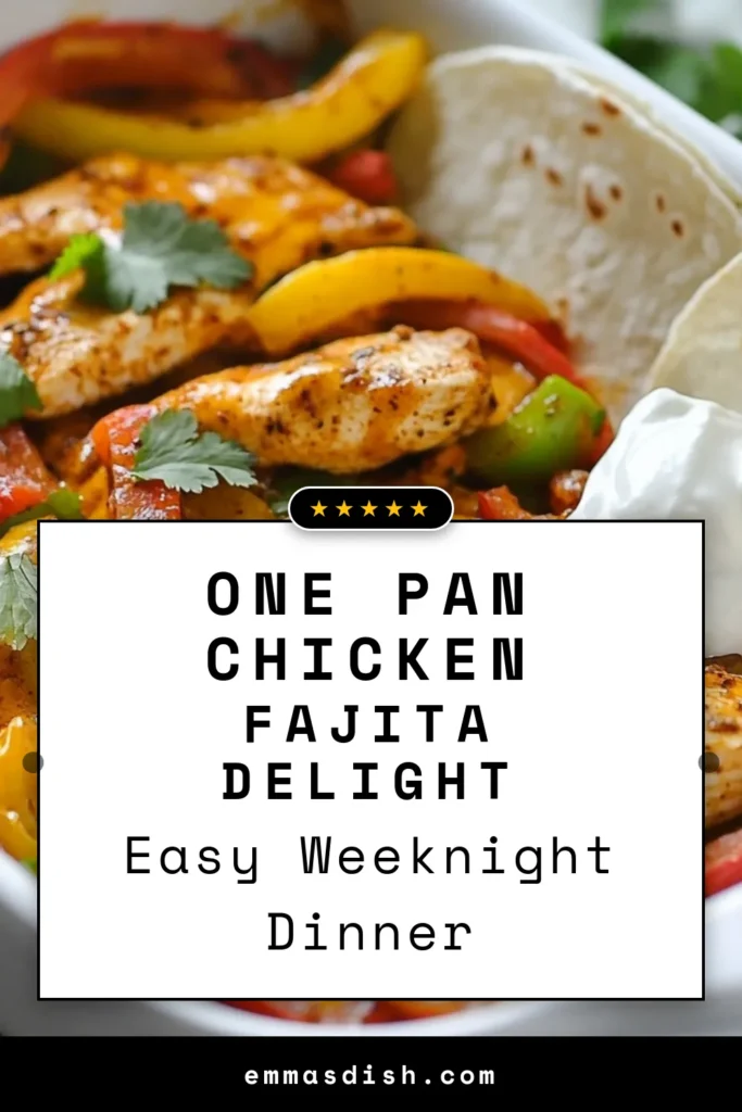 Looking for a delicious weeknight meal? Try this easy chicken fajita bake! This chicken fajita recipe combines tender chicken breasts, vibrant veggies, and melty cheese for a delightful one pan chicken dinner. Perfect for busy weeknights, this baked chicken with vegetables is quick to prepare and satisfying. Don’t miss out on this flavorful solution for dinner—save and try it tonight! #ChickenFajitas #OnePanDinners #QuickDinners #EasyRecipe