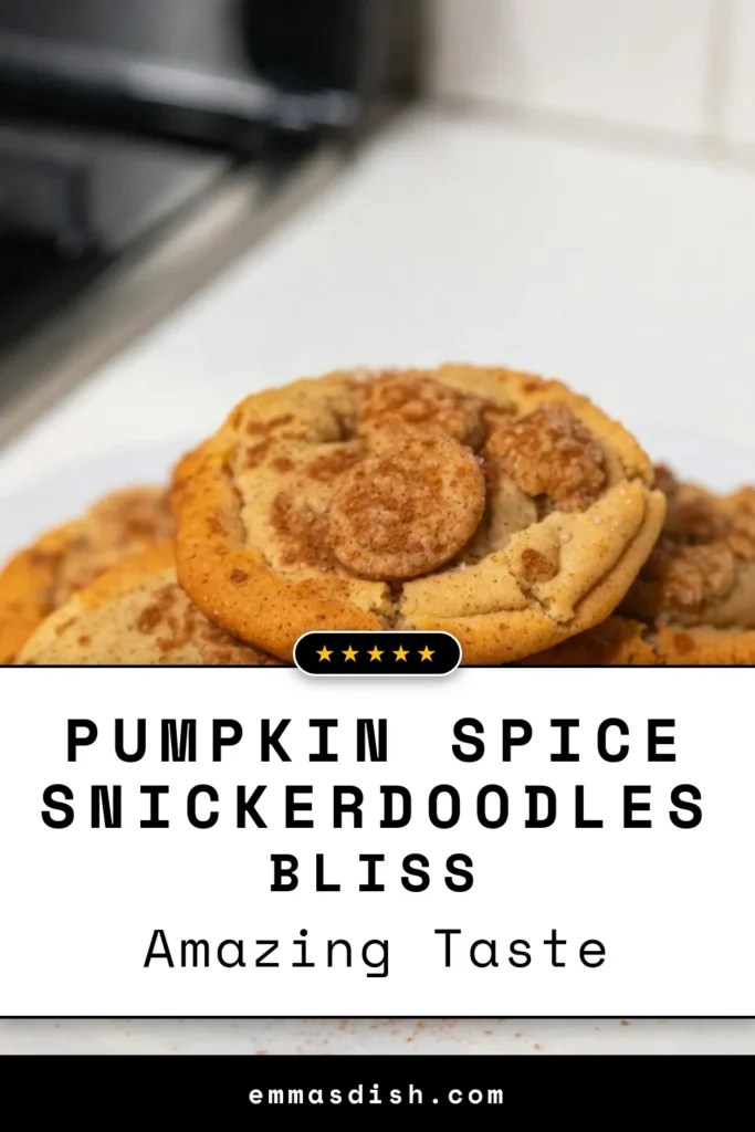 Indulge in the cozy flavors of fall with these Pumpkin Spice Snickerdoodles! Perfect for your holiday baking recipes, these easy snickerdoodle cookies bring pumpkin dessert ideas to life. Soft, flavorful, and brushed with cinnamon sugar, they&rsquo;re ideal for any gathering or sweet treat craving. Bake up a batch and share the joy of fall! Click to save this delightful recipe! #PumpkinSpiceCookies #Snickerdoodle #FallBaking #HolidayTreats