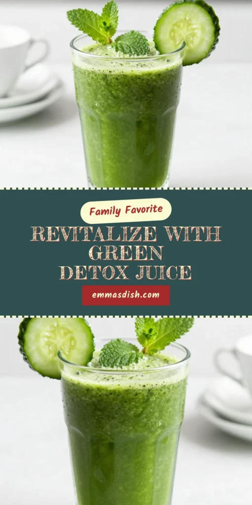 Recharge your body with this refreshing green detox juice! Packed with nutrients from cucumber and kale, this healthy juice recipe is perfect for any cleanse. The blend of green apple and ginger adds a zesty kick, while coconut water detoxes and hydrates. Whip up this cleanse juice recipe in just 10 minutes for a delicious and revitalizing drink. Save it now and rejuvenate your health today! #GreenDetoxJuice #HealthyJuiceRecipes #CucumberKaleJuice #CleanseJuiceRecipe