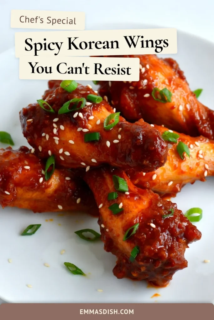 Dive into this delicious Korean chicken wings recipe that promises to ignite your taste buds! These spicy chicken wings are marinated in a flavorful gochujang marinade, creating a fiery glaze that's simply irresistible. Baked to crispy perfection, these baked chicken wings are the ideal appetizer or party snack. Get ready to impress your family and friends! Save this recipe for your next gathering. #KoreanFood #ChickenWings #SpicyWings #BakedWings