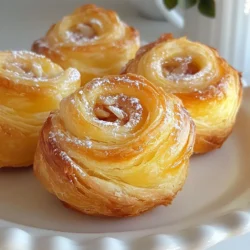 - 2 cups all-purpose flour - 1/2 cup granulated sugar - 1/2 teaspoon salt - 1 packet (2 1/4 teaspoons) active dry yeast - 1/2 cup warm milk (110°F/45°C) To make cruffins, you need simple yet key ingredients. All-purpose flour gives the dough its structure. Granulated sugar adds sweetness. Salt enhances flavor and balances the taste. Active dry yeast helps the dough rise and become fluffy. Warm milk activates the yeast and adds moisture. - 1/4 cup almond paste or Nutella - 1/4 cup raspberry jam For filling, you have great options. Almond paste or Nutella gives a rich, nutty taste. Raspberry jam adds a fruity zing. You can mix and match these fillings according to your mood. - Mixing bowls - Rolling pin - Muffin tin You will need some basic tools. Mixing bowls help combine ingredients. A rolling pin spreads the dough evenly. A muffin tin shapes and holds the cruffins as they bake. With these tools, you can create perfect cruffins at home. {{ingredient_image_1}} - Activating the yeast: Start by mixing the warm milk and yeast in a small bowl. Let it sit for 5 to 10 minutes. You want it frothy. This means the yeast is alive and ready. - Mixing dry and wet ingredients: In a large bowl, whisk together the flour, sugar, and salt. Make a well in the center. Pour in the yeast mixture, melted butter, egg, and vanilla extract. Mix until a rough dough forms. - Kneading the dough: Transfer the dough to a floured surface. Knead it for about 5 to 7 minutes. You want it smooth and elastic. This step builds strength in your dough. - Rolling and folding the dough: Once the dough rises and doubles, punch it down. Roll it out into a large rectangle, about 1/4 inch thick. Spread softened butter evenly over the dough. - Repeating the process for perfect layers: Fold the dough like a book by bringing one side over the other. Roll it out again into a rectangle. Repeat this rolling and folding process two more times. This gives you those flaky, delicious layers. - Cutting and filling the dough strips: Cut the dough into long strips, each about 2 inches wide. On half of the strips, spread almond paste or Nutella. On the other half, spread raspberry jam. - Rolling and placing in the muffin tin: Take a jam-covered strip and place it over a nut butter-covered strip. Roll them together to create a cruffin shape. Stand each rolled cruffin up in a greased muffin tin. Cover them and let them rise for another 30 minutes. To make great cruffins, kneading the dough is key. Knead for about 5-7 minutes. This builds gluten, which gives the cruffins their structure. Next, rising time matters. Place your dough in a warm spot, around 75°F (24°C) is best. This ensures a good rise. The dough should double in size in about 1 hour. You can add fun flavors to your cruffins. Try filling them with almond paste or Nutella for a sweet treat. Raspberry jam adds a nice fruity kick. For a twist, spread flavored butter on the dough before rolling. You can use cinnamon, honey, or vanilla butter to make each bite special. Sometimes, dough may not rise well. Ensure your yeast is fresh and your milk is warm, not hot. If cruffins bake unevenly, check your oven temperature. Use an oven thermometer to be sure. For underbaked cruffins, add a few more minutes. If they are overbaked, lower the time next time. This way, you’ll get that perfect golden brown crust. Pro Tips Use Fresh Yeast: Make sure your yeast is fresh for optimal rising. Check the expiration date and store it in a cool, dry place. Layering Butter: When applying butter between folds, ensure it’s softened but not melted. This helps create distinct layers in your cruffins. Resting Time: Allowing the cruffins to rise before baking is crucial. This ensures they are light and fluffy, so don’t rush this step! Variations: Feel free to experiment with different fillings like chocolate chips, fruit preserves, or cream cheese for unique flavors. {{image_2}} For sweet cruffins, you can try chocolate hazelnut filling. Spread Nutella on the dough strips before rolling. The warm chocolate and hazelnut blend gives a rich taste. You can also use fruit preserves. Raspberry jam adds a fruity burst. Try strawberry or apricot jam for other flavors. Each filling brings its own fun twist. If you prefer savory cruffins, go for a cheese and herb filling. Mix cream cheese with fresh herbs like chives or dill. This mix adds a creamy and savory flavor. Another great option is spinach and feta cruffins. Use cooked spinach and crumbled feta for a tasty filling. Both choices make a great snack or breakfast. For toppings, you can glaze your cruffins with a simple sugar glaze. Mix powdered sugar with a bit of water or milk. Drizzle it over the warm cruffins for a sweet touch. You can also dust them with powdered sugar for a classic look. Try using cocoa powder or cinnamon for extra flavor. Each topping makes your cruffins stand out. Store your cruffins in an airtight container. This keeps them fresh. Use a container that fits your cruffins snugly. You can stack them, but don’t crush them. Keep them at room temperature for up to two days. If you have more, consider freezing them. To reheat cruffins, the oven is best. Preheat it to 350°F (175°C). Place the cruffins on a baking sheet. Heat for about 5-10 minutes. This brings back their flakiness. If you use a microwave, heat for 10-15 seconds. But this may make them soft. To freeze cruffins, first let them cool. Wrap each cruffin tightly in plastic wrap. Then place them in a freezer bag. They can stay frozen for up to three months. When ready to eat, thaw them in the fridge overnight. You can also reheat them from frozen in the oven. A cruffin is a sweet pastry that combines a croissant and a muffin. It has flaky layers and a soft center. You fill it with tasty treats like almond paste or jam. When you take a bite, you enjoy the crunch and softness at once. It’s a fun treat that looks as good as it tastes. Yes, you can make cruffins ahead of time! Here are some tips: - Prepare the dough: Make the dough and let it rise. - Shape the cruffins: After shaping, place them in the muffin tin. - Cover and chill: Cover with plastic wrap and store in the fridge overnight. - Bake before serving: Just bake them fresh in the morning. They will taste great! You can find cruffins at many local bakeries and cafes. Look for places that focus on pastries. Some may have unique flavors. You can also check online for shops that offer cruffins for delivery. They are becoming popular, so more places may start making them! To make cruffins, you need simple ingredients such as flour, sugar, and yeast. You can fill them with tasty options like Nutella or raspberry jam. Follow the steps for perfect layers and shaping. Remember to knead well and choose the right baking temperature for the best texture. Don’t hesitate to try sweet and savory variations too. Store them right and enjoy fresh cruffins anytime. Now, get ready to impress friends and family with your delicious cruffins!